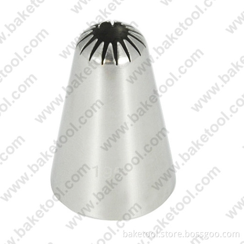 Stainless steel cake decorating nozzles, closed star nozzles with high quality#195